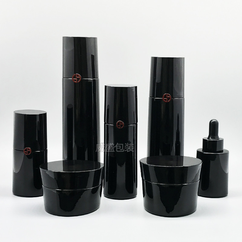 黑色化妆品包装瓶子 面霜瓶子定制批发(图2)